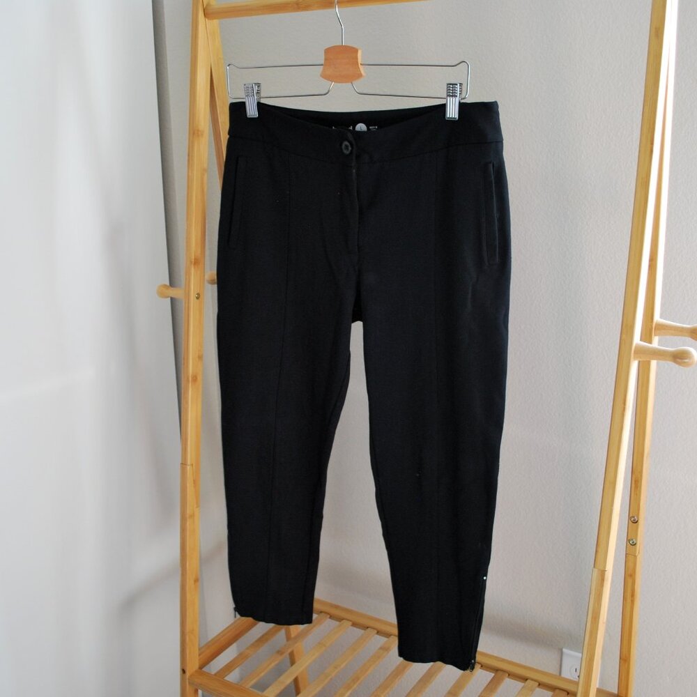 Betabrand Skinny-Leg Cigarette Dress Pant Yoga Pants (Black) with Ankle Zip